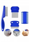 ® 4lü Bit Pire Tarağı Set Kedi Köpek Evcil Hayvan Tüy Toplayıcı Mavi