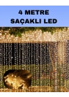 4 Metre Icicle Şelale Led Perde Işık Sarı Aydınlatma