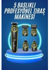 ® 5 Başlıklı Şarjlı Tıraş Makinesi Kablosuz Saç Sakal Burun Tıraşına Uygun