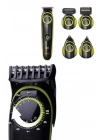 ® 5 Başlıklı Şarjlı Tıraş Makinesi Led Ekran Saç Sakal Ense Tıraşına Uygun Bakım Seti