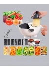 ® 5 Fonksiyonlu Döner Rende Süzgeçli Çok Amaçlı Sebze Doğrayıcı Kaymaz Tabanlı