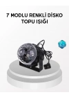 ® 7 Renk Modlu Müzik Sensörlü Disko Topu – LED Işıklı Parti Aydınlatması