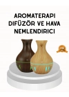 ® Ahşap Desenli 130 ml Aromaterapi Difüzör Sessiz ve USB Bağlantılı
