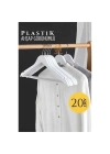 ® Ahşap Görünüm Plastik Askı 20 ADET Beyaz