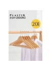 ® Ahşap Görünüm Plastik Askı 20 ADET KREM