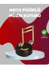 ® Altın Nota Figürlü Dönen Müzik Kutusu Dekoratif Music Box