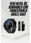® Amoled Ekran Metal Deri Silikon Kordonlu Uyku ve Sağlık Takibi