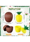 Ananas&Hindistan Cevizi Tasarımlı Pipetli Bardak Seti (6 Adet)