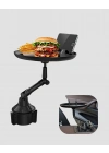 ® Araç Bardaklık Tepsisi 360° Dönebilen Kol Ayarlı Geniş Yemek Alanlı