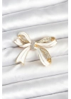 ® Beyaz Renk Fiyonk Model Broş