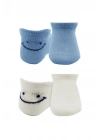 ®   2Li Sneakers Smile Penye Çorap 20106 Mavi Ekru