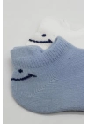 ®   2Li Sneakers Smile Penye Çorap 20106 Mavi Ekru