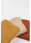 ® 6lı Müslin Mendil 20x20 cm 90106 Kiremit Bej Hardal
