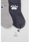 Bear Penye Soket Çorap 2Li BS10116 Gri