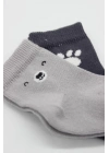 Bear Penye Soket Çorap 2Li BS10116 Gri