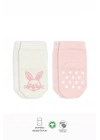 ®   2Li Hayvan Figürlü Kaymaz Soket Çorap 10104 Pembe Ekru