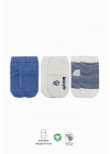 ®  Puanlı Kaymaz Penye Soket Çorap 3Lü BS10108 İndigo(ADET FİYATIDIR)