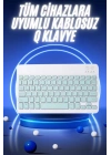 ® Bluetooth Şarj Edilebilir Mini Q Klavye Kablosuz Taşınabilir