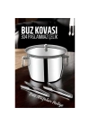 ® Buz Kovası 304 Paslanmaz Çelik ve Buz Maşası Seti Buz Termosu