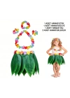 Çocuk Hawaii Kostüm Seti - Yaprak Etek & Hawaii Set - 5 Parça