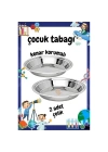 ® Çocuk Tabağı Güvenli Kenarlı Çelik 2 Adet 21 cm