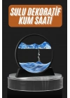 ® Dekoratif Sulu Kum Saati Ofis Masa Üstü Ev Yuvarlak Kum Saati