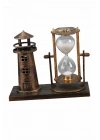 ® Deniz Feneri Kum Saati Ahşap Görünümlü Vintage Tarz Biblo