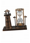 ® Deniz Feneri Kum Saati Ahşap Görünümlü Vintage Tarz Biblo