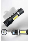 ® El Feneri Led USB Şarjlı Zoom Mini Led Işık Acil Durum Feneri