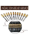 ® Elena 12 Parça Çantalı Ağaç Oyma ve Kesici Set