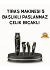 ® Erkek Bakım Seti 5’i 1 Arada Şarjlı Paslanmaz Çelik Başlıklı