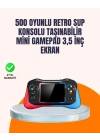 ® Geniş Ekranlı 500 Oyunlu Taşınabilir El Konsolu – Her Yerde Kesintisiz Oyun Keyfi