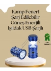 ® Güneş Enerjili Katlanabilir Kamp Feneri – USB Şarjlı, Hafif ve Çok Fonksiyonlu