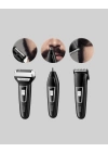 ® İnsua 3’lü Tıraş Makinesi – 3 Farklı Kesim Başlığı, Güçlü Motor, 60 Dakika Kullanım