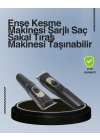 ® Kablosuz, Paslanmaz Çelik Bıçaklı Profesyonel Saç ve Sakal Tıraş Makinesi – Sessiz, Güçlü ve Ergonomik