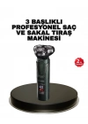 ® Kablosuz Profesyonel Erkek Bakım Seti – 3 Başlıklı, 3D Akıllı Kesim, Taşınabilir