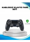 ® Kablosuz PS4 Oyun Kolu Çift Motor Titreşimli Uzun Bataryalı