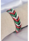 ® Karışık Renk İpli Deri Erkek Bileklik
