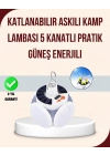 ® Katlanabilir Güneş Enerjili LED Kamp Lambası USB Şarjlı