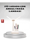 ® Kısılabilir LED Masa Lambası – Kalemlik ve Telefon Standlı, Göz Yormayan Işık