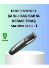 ® Kuaför Tipi Şarjlı Saç ve Sakal Kesme Makinesi Güçlü Motorlu