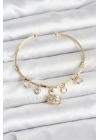 ® Kuğu Charmlı Gold Renk Kadın Bileklik