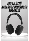 ® Kulak Üstü Kablosuz Bluetooth Kulaklık Yumuşak Süngerli SD Kart Girişli