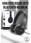 ® Kulak Üstü TF Kart ve AUX Destekli Ergonomik Bluetooth Kulaklık