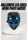Led Işıklı Neon Maske Cadılar Bayramı Maskesi Korkunç Korku Maskesi