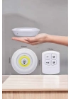 Led Lamba 3lü Uzaktan Kumandalı Yapışkanlı Beyaz Işık