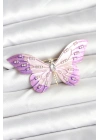 Lila Renk Kelebek Model Broş