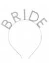 Mega Boy Kristal Taşlı Gümüş Bride Taç Gelin Tacı 20X21 cm