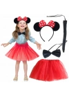 Minnie Mouse Kostüm Seti Etek Taç Kuyruk Papyon Gösteri Seti