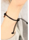 ® OKAY (İyi) Siyah Deri İpli Unisex Mood Bileklik